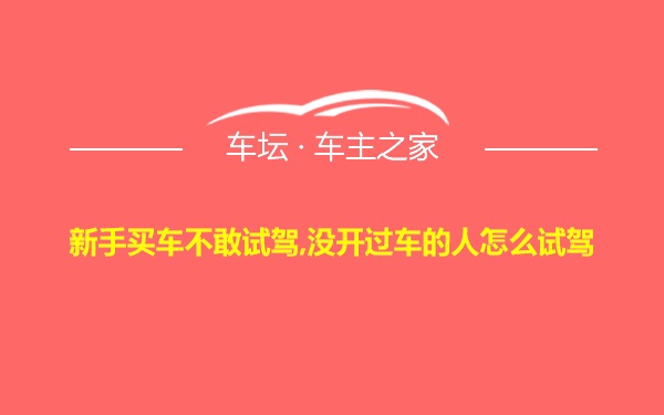 新手买车不敢试驾,没开过车的人怎么试驾