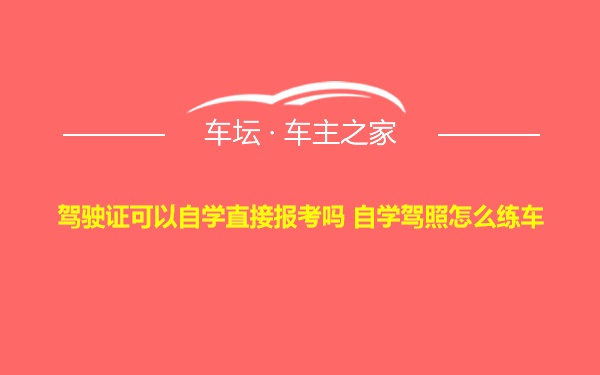 驾驶证可以自学直接报考吗 自学驾照怎么练车