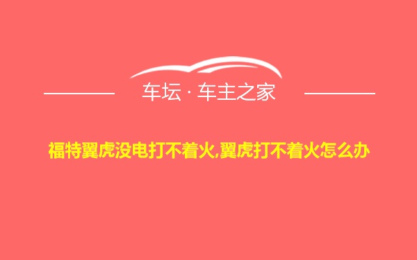 福特翼虎没电打不着火,翼虎打不着火怎么办