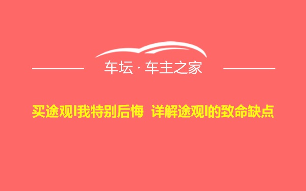 买途观l我特别后悔 详解途观l的致命缺点