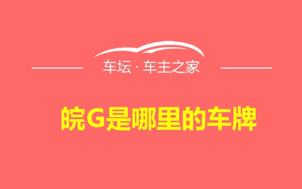 皖G是哪里的车牌