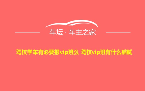 驾校学车有必要报vip班么 驾校vip班有什么猫腻