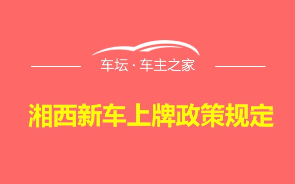 湘西新车上牌政策规定