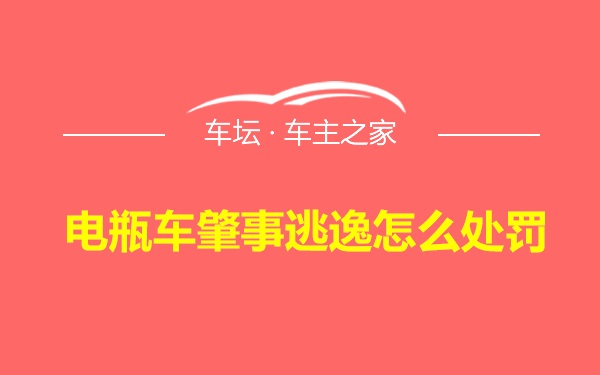 电瓶车肇事逃逸怎么处罚