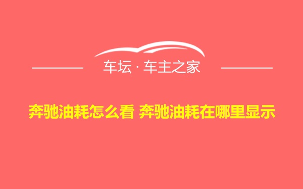 奔驰油耗怎么看 奔驰油耗在哪里显示