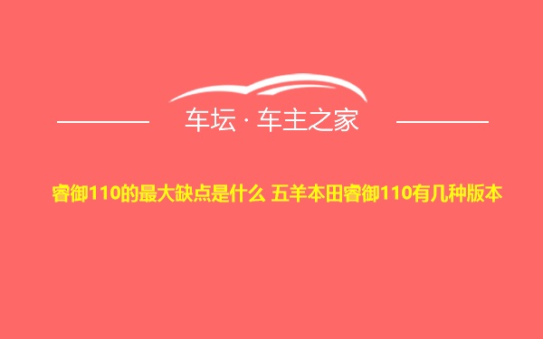 睿御110的最大缺点是什么 五羊本田睿御110有几种版本