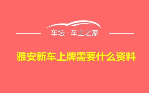 雅安新车上牌需要什么资料