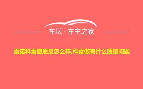 雷诺科雷傲质量怎么样,科雷傲有什么质量问题