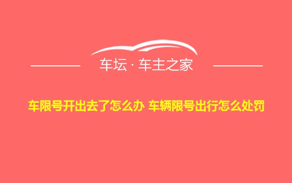 车限号开出去了怎么办 车辆限号出行怎么处罚