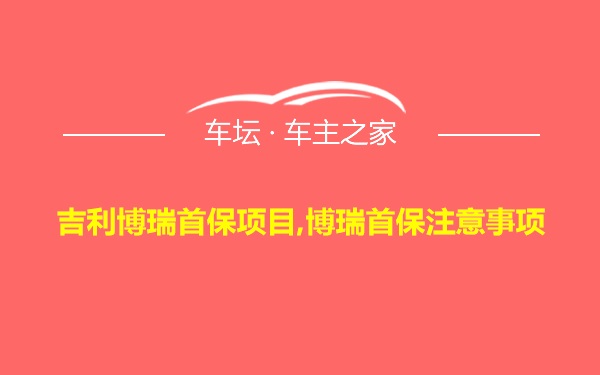 吉利博瑞首保项目,博瑞首保注意事项