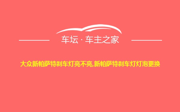 大众新帕萨特刹车灯亮不亮,新帕萨特刹车灯灯泡更换