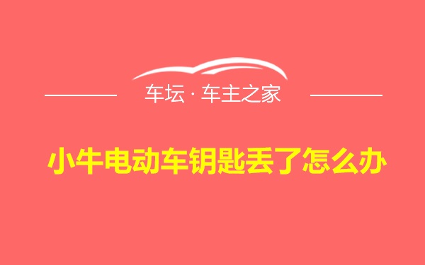 小牛电动车钥匙丢了怎么办