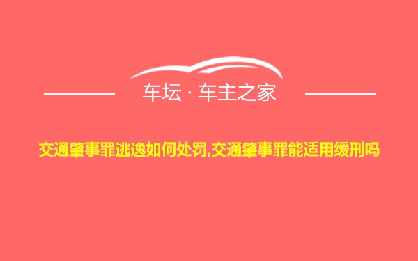 交通肇事罪逃逸如何处罚,交通肇事罪能适用缓刑吗