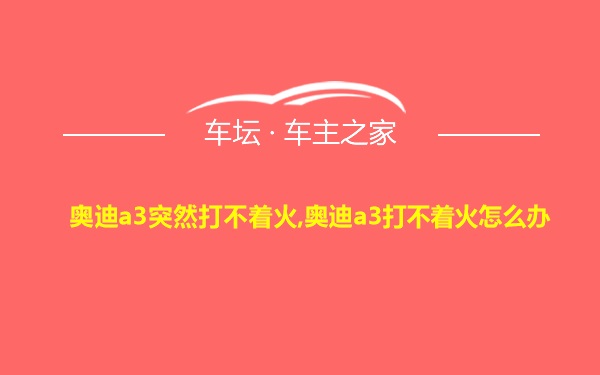 奥迪a3突然打不着火,奥迪a3打不着火怎么办