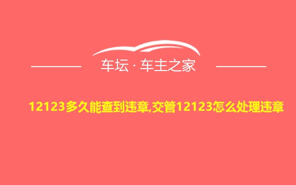 12123多久能查到违章,交管12123怎么处理违章