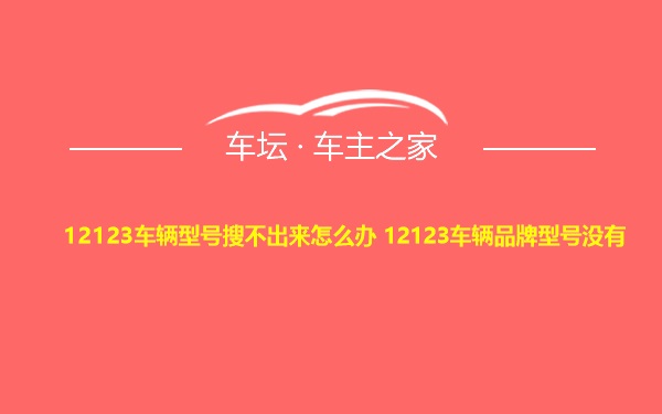 12123车辆型号搜不出来怎么办 12123车辆品牌型号没有