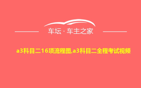 a3科目二16项流程图,a3科目二全程考试视频