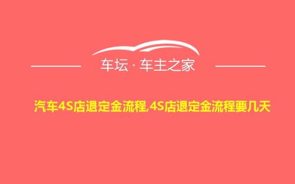 汽车4S店退定金流程,4S店退定金流程要几天