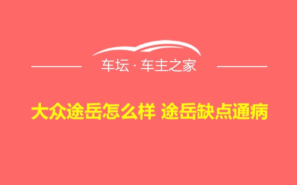 大众途岳怎么样 途岳缺点通病