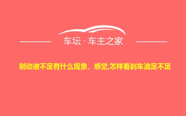 制动液不足有什么现象、感觉,怎样看刹车油足不足