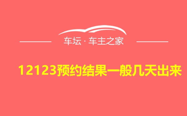 12123预约结果一般几天出来