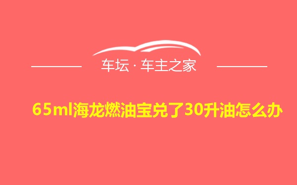 65ml海龙燃油宝兑了30升油怎么办