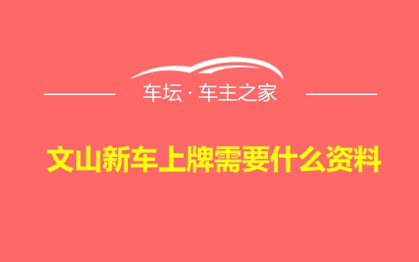 文山新车上牌需要什么资料