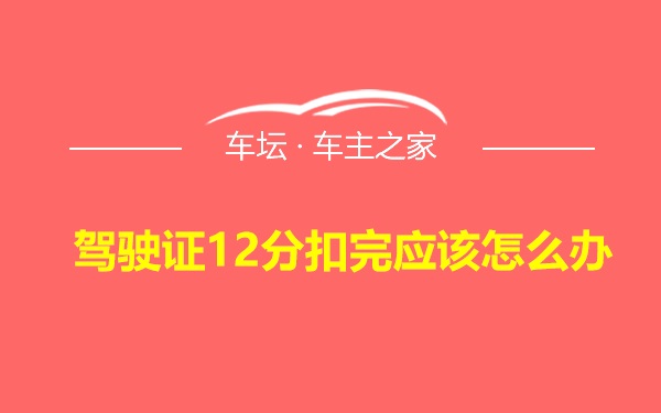 驾驶证12分扣完应该怎么办