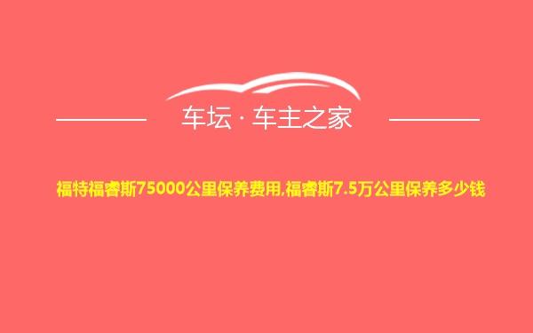 福特福睿斯75000公里保养费用,福睿斯7.5万公里保养多少钱