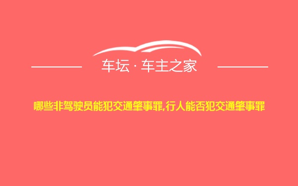 哪些非驾驶员能犯交通肇事罪,行人能否犯交通肇事罪