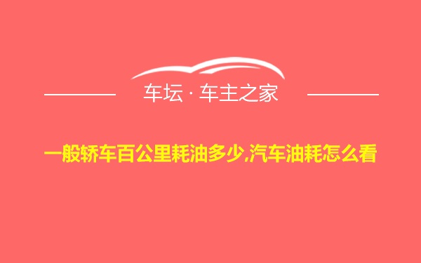 一般轿车百公里耗油多少,汽车油耗怎么看