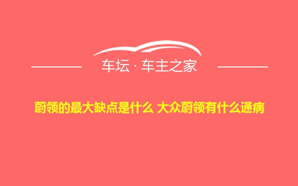 蔚领的最大缺点是什么 大众蔚领有什么通病