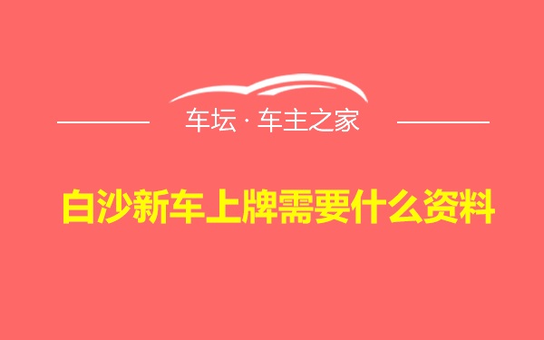 白沙新车上牌需要什么资料