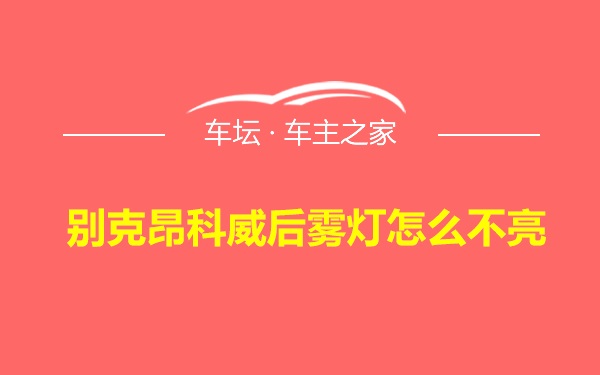 别克昂科威后雾灯怎么不亮