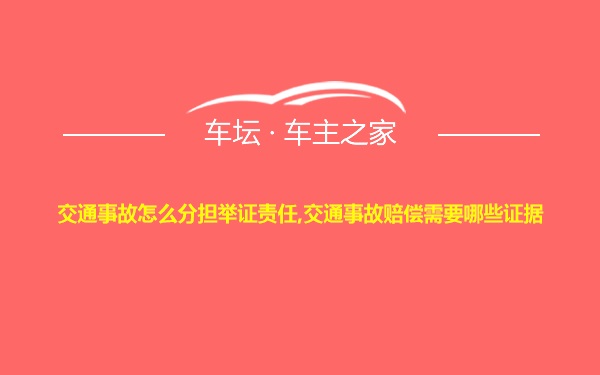 交通事故怎么分担举证责任,交通事故赔偿需要哪些证据