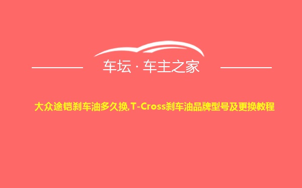 大众途铠刹车油多久换,T-Cross刹车油品牌型号及更换教程