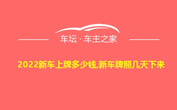 2022新车上牌多少钱,新车牌照几天下来