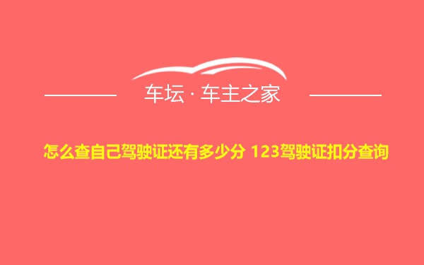 怎么查自己驾驶证还有多少分 123驾驶证扣分查询