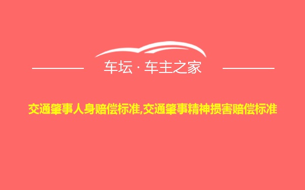 交通肇事人身赔偿标准,交通肇事精神损害赔偿标准