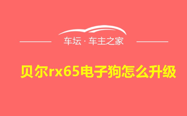 贝尔rx65电子狗怎么升级