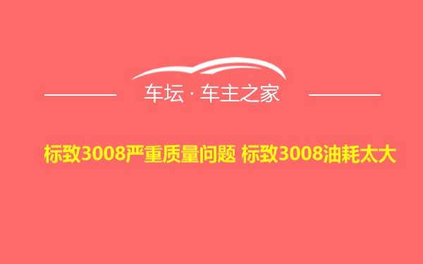 标致3008严重质量问题 标致3008油耗太大