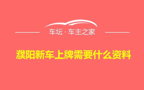 濮阳新车上牌需要什么资料