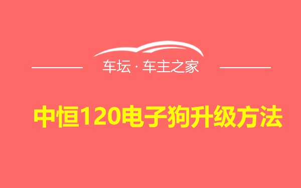 中恒120电子狗升级方法