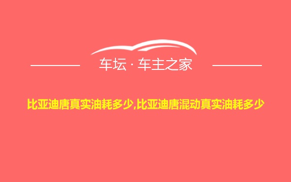 比亚迪唐真实油耗多少,比亚迪唐混动真实油耗多少