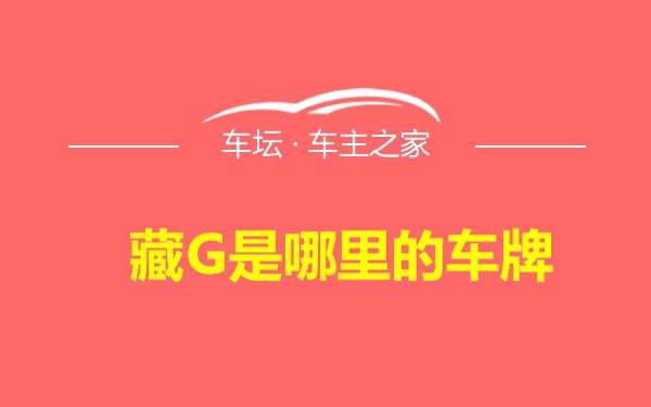 藏G是哪里的车牌