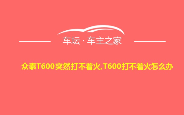 众泰T600突然打不着火,T600打不着火怎么办