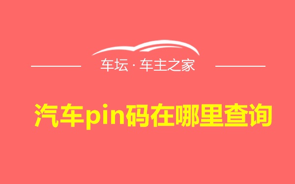 汽车pin码在哪里查询