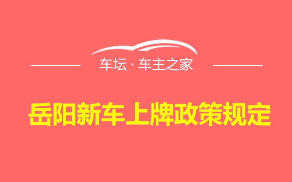 岳阳新车上牌政策规定