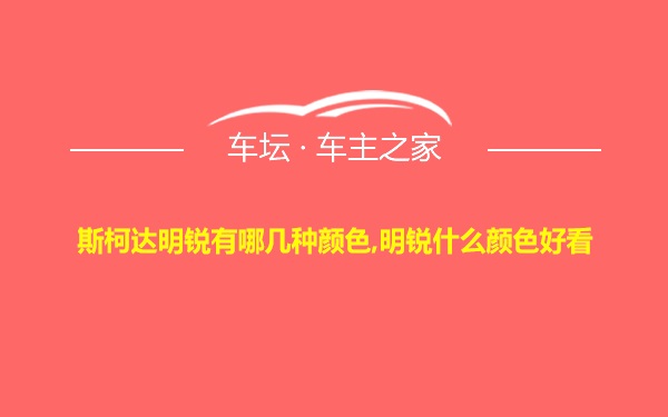 斯柯达明锐有哪几种颜色,明锐什么颜色好看