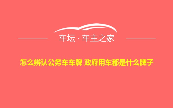 怎么辨认公务车车牌 政府用车都是什么牌子